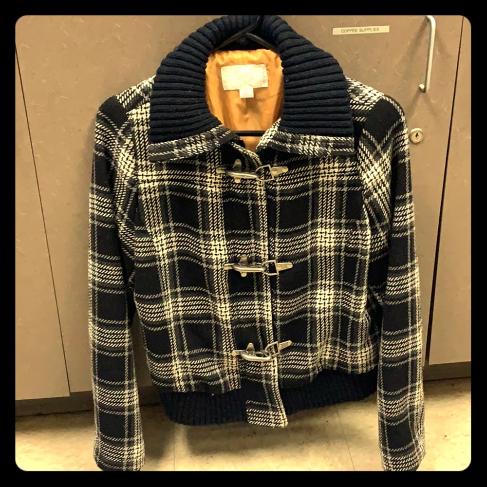 Black and White Plaid Bomber Jacket